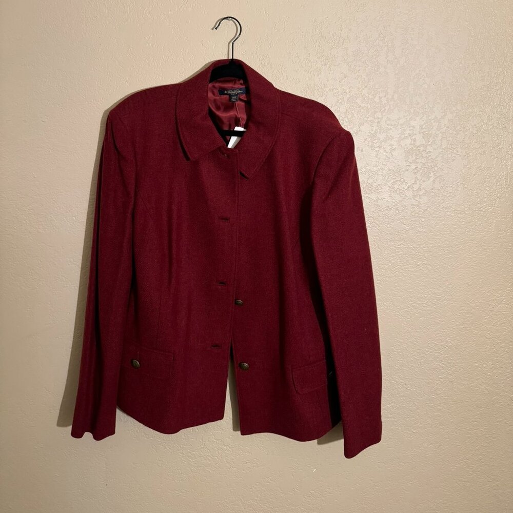 Brooks Brothers Womens Red Pea Coat NEW